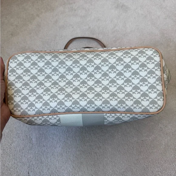 Kate Spade Gray White and Tan Patterned Tote Bag Purse - Picture 7 of 10